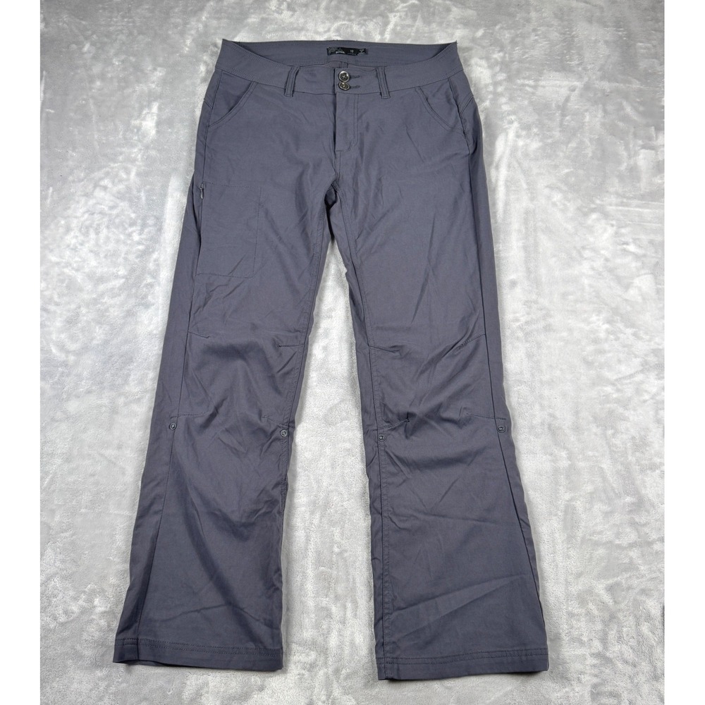 Prana Halle Hiking Pants Womens 10 Gray Stretch Zion Roll Up Leg Outdoor